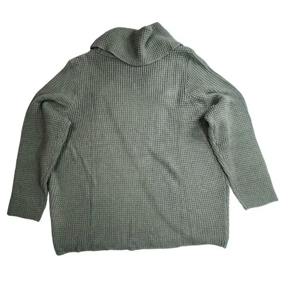 Kate & Sam Sweater Women XXL Olive Green Cowlneck Athleisure Wrap Minimalist Top - Picture 6 of 13